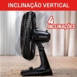 Ventilador de Mesa Arno 140W 40cm 6 Pás 3 Velocidades Preto VE2E 110V