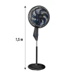 Ventilador de Coluna Arno 150W 40CM 7 Pás 3 Velocidades Preto e Azul VE7C 220V